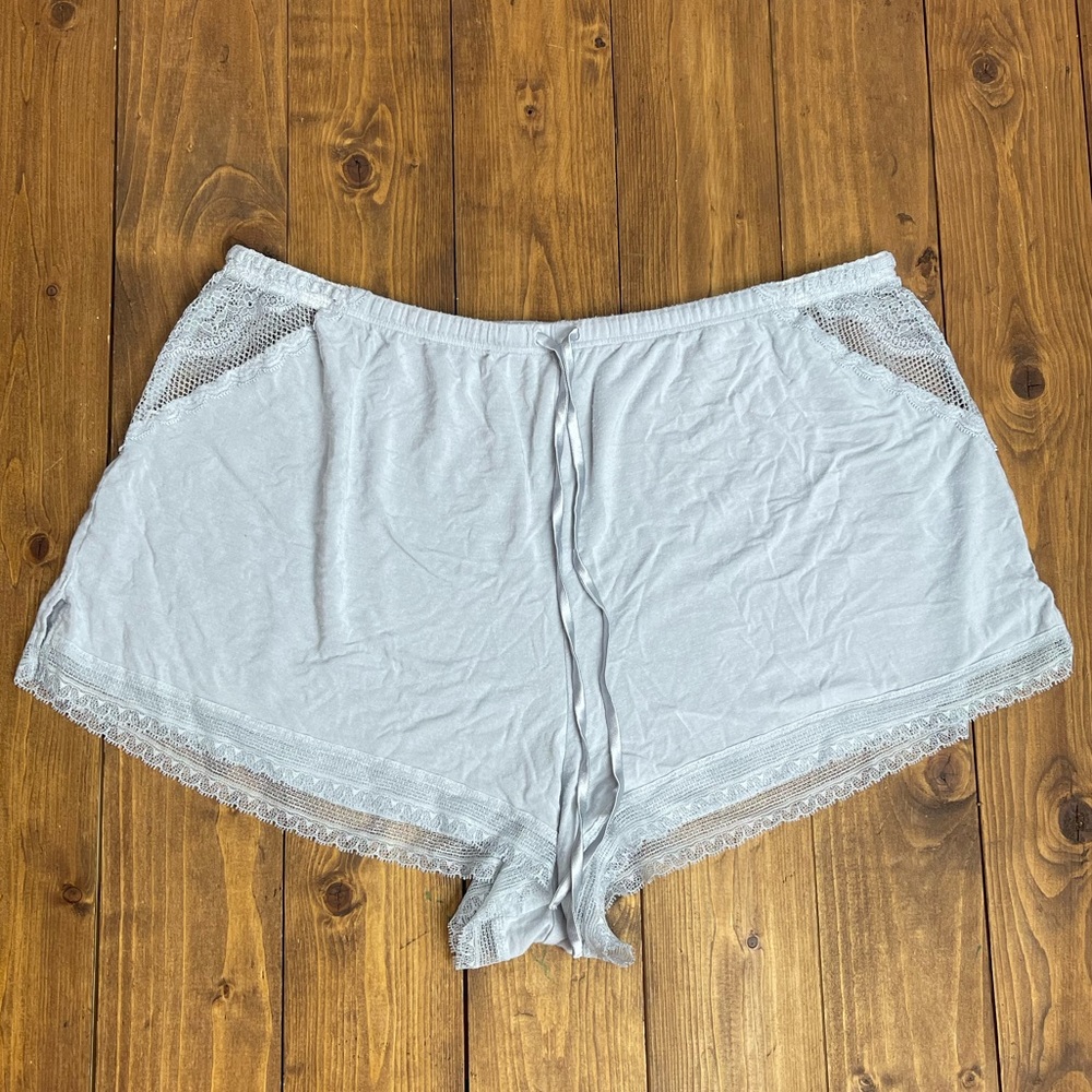 Victoria’s Secret size medium light gray lacy pajama shorts